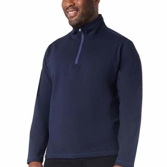 32 Degrees Heat Tech 1/4 Zip Pullover Blue Long Sleeve Shirt - Picture 1 of 4